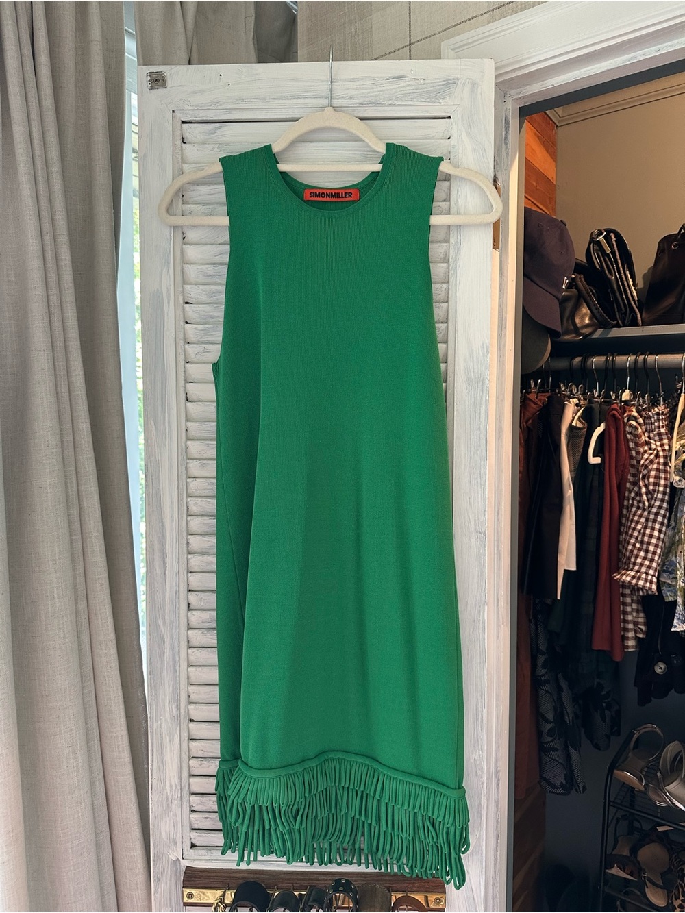 Simon Miller Green Fringe Mini Dress